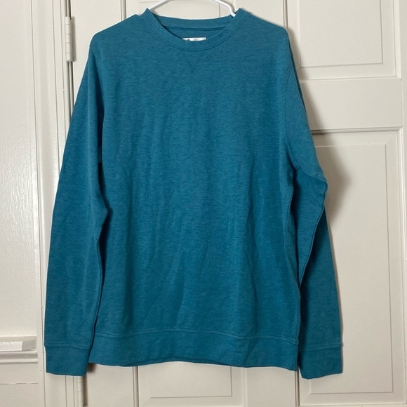 Peter Millar Crown Men's Teal Blue Comfort Interlock Crewneck Sweater Large - Picture 1 of 4